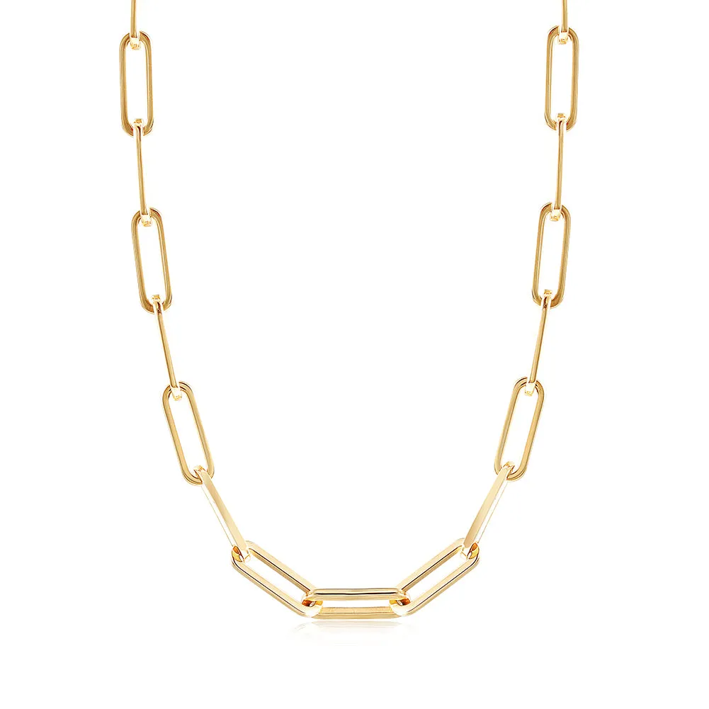 Simple Stainless Steel Necklace-NSSN734STGC