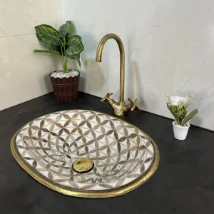 Single Hole Bathroom Faucet for Vanity Faucet, Hammered Brass Kitchen Faucet - Solid Brass Sink Faucet, Bar Faucet.