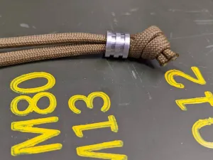 Small Aluminum Lanyard Bead with 2 Grooves and a Free Paracord Lanyard
