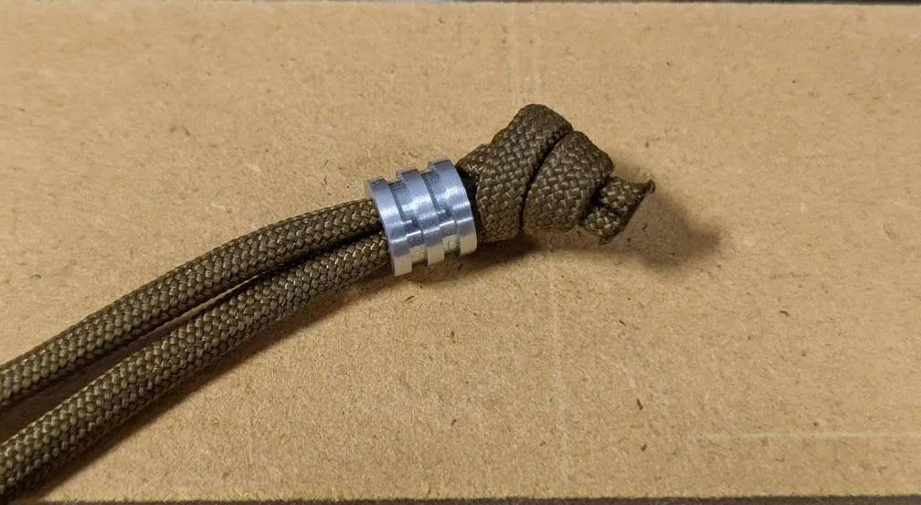 Small Aluminum Lanyard Bead with 2 Grooves and a Free Paracord Lanyard