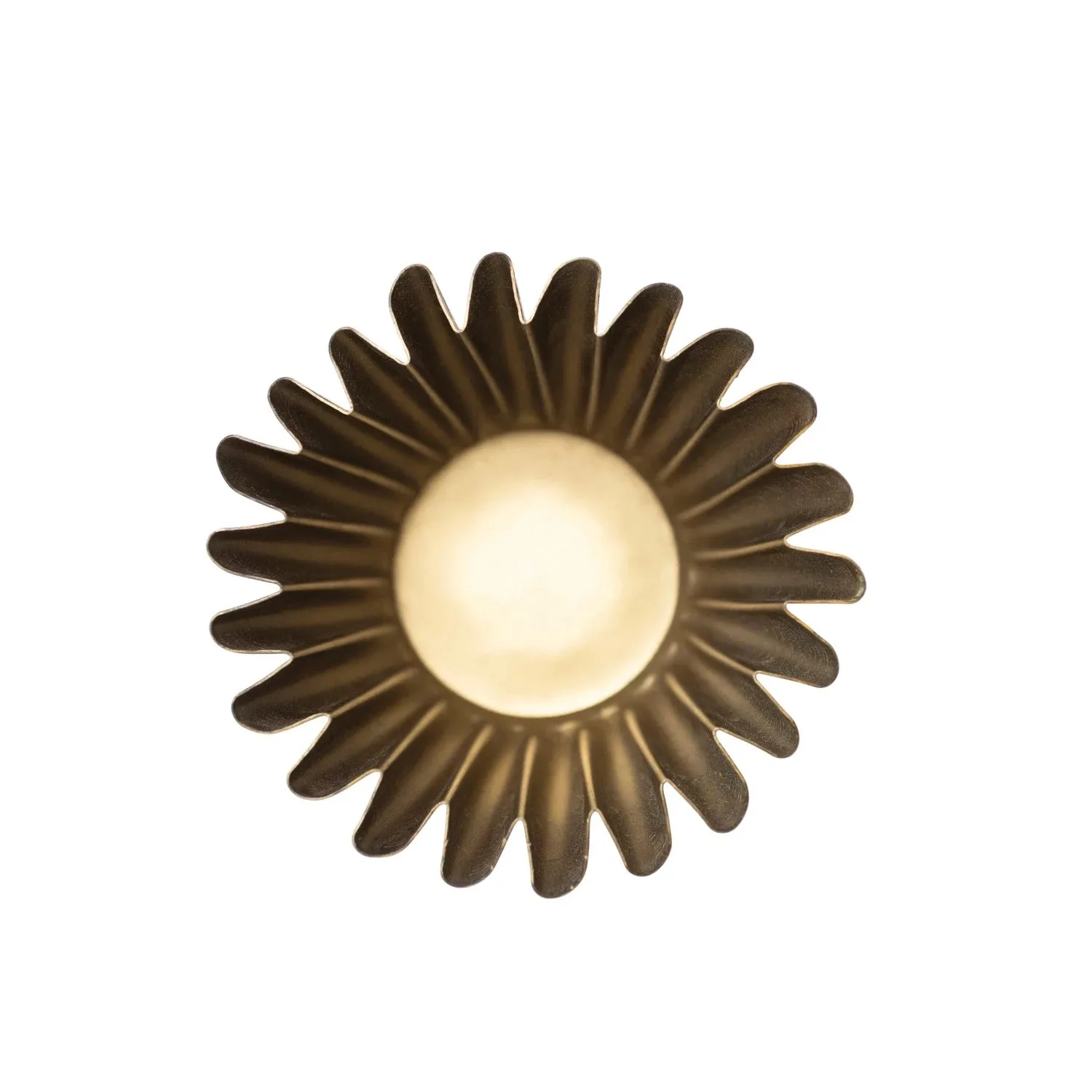 Small Fluted Metal Planter