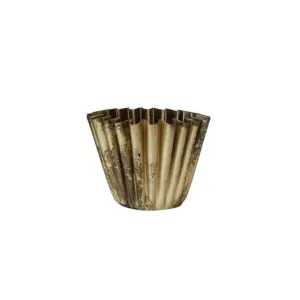 Small Fluted Metal Planter