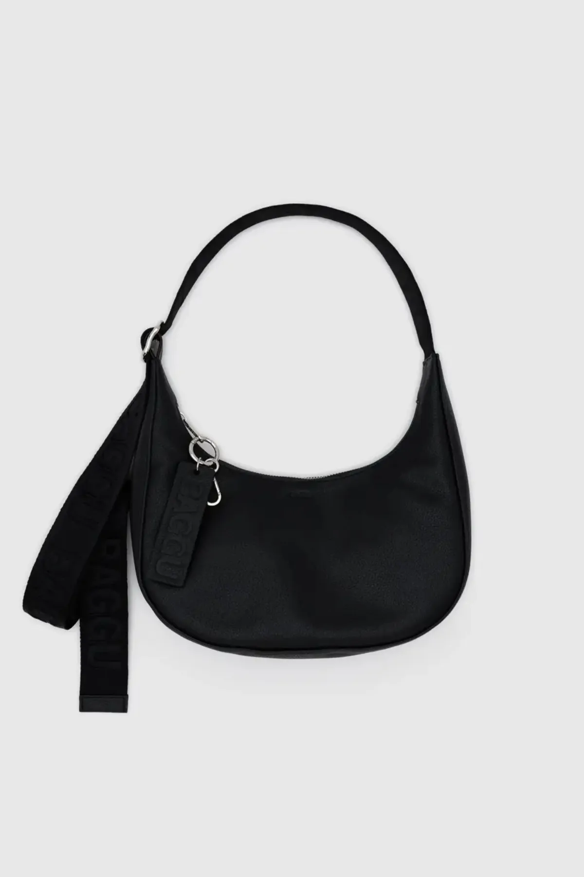 Small Recycled Leather Crescent Bag