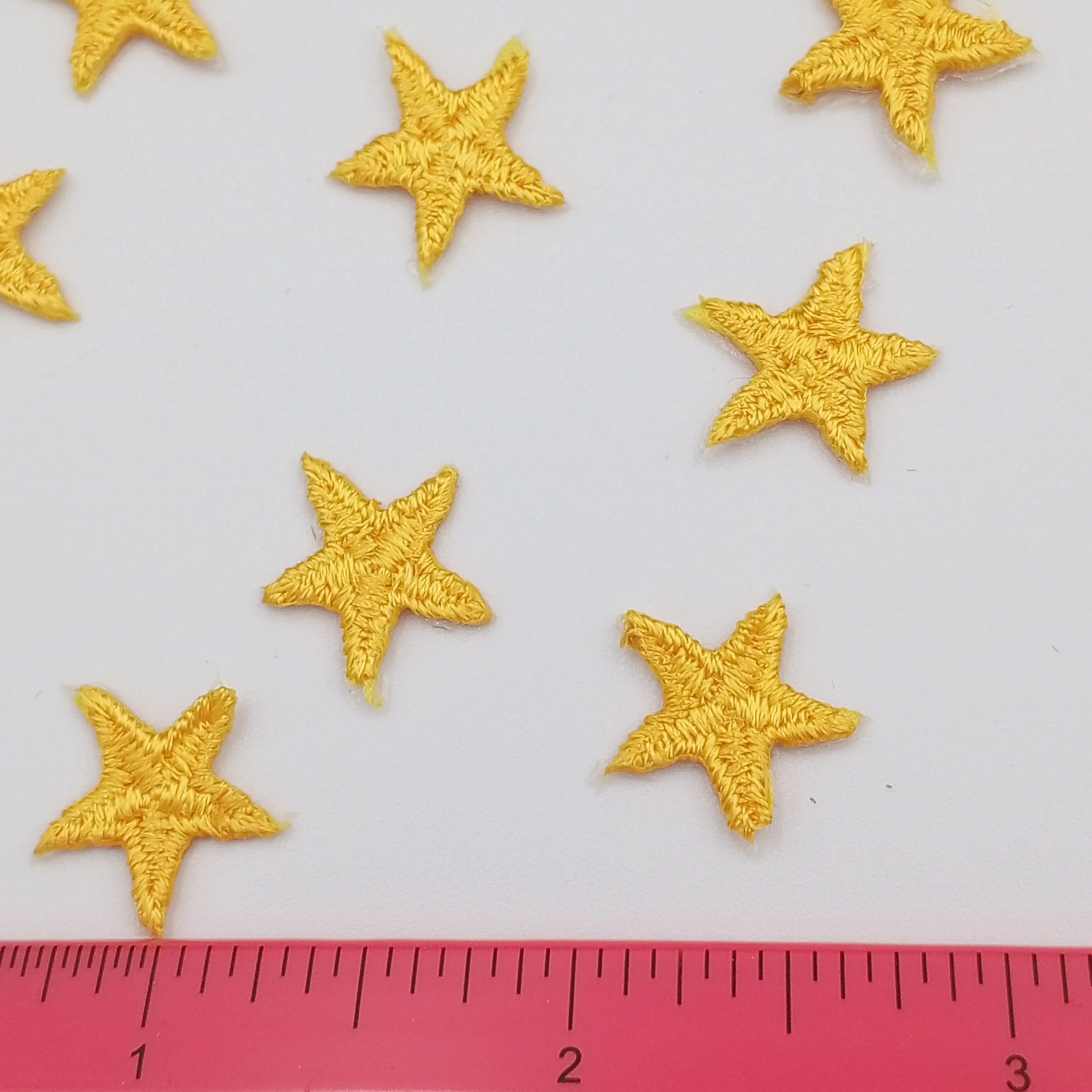 Small Yellow Star appliques VINTAGE Iron on Patches for Scrapbooking, Clothing and DIY Projects #618