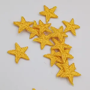 Small Yellow Star appliques VINTAGE Iron on Patches for Scrapbooking, Clothing and DIY Projects #618