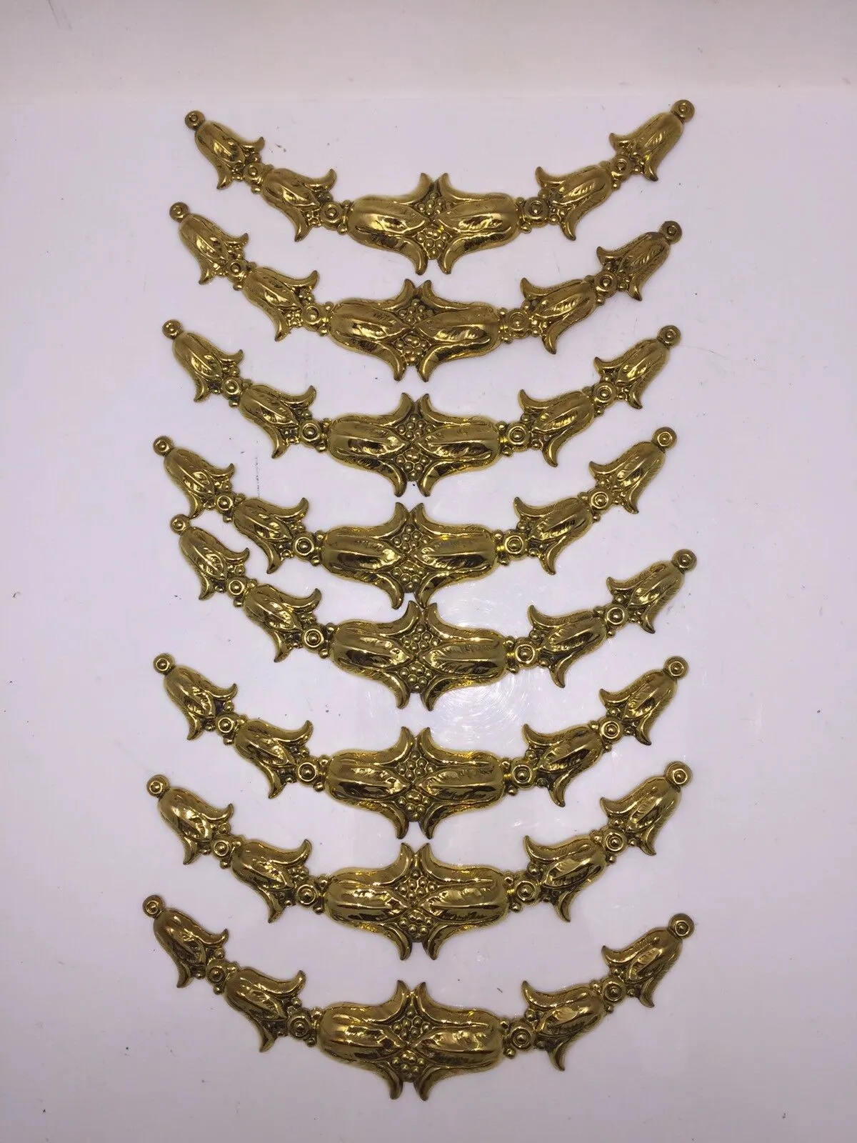 Solid Brass French Cabinet Furniture Mounts Floral Garlands