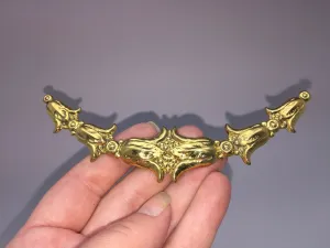 Solid Brass French Cabinet Furniture Mounts Floral Garlands