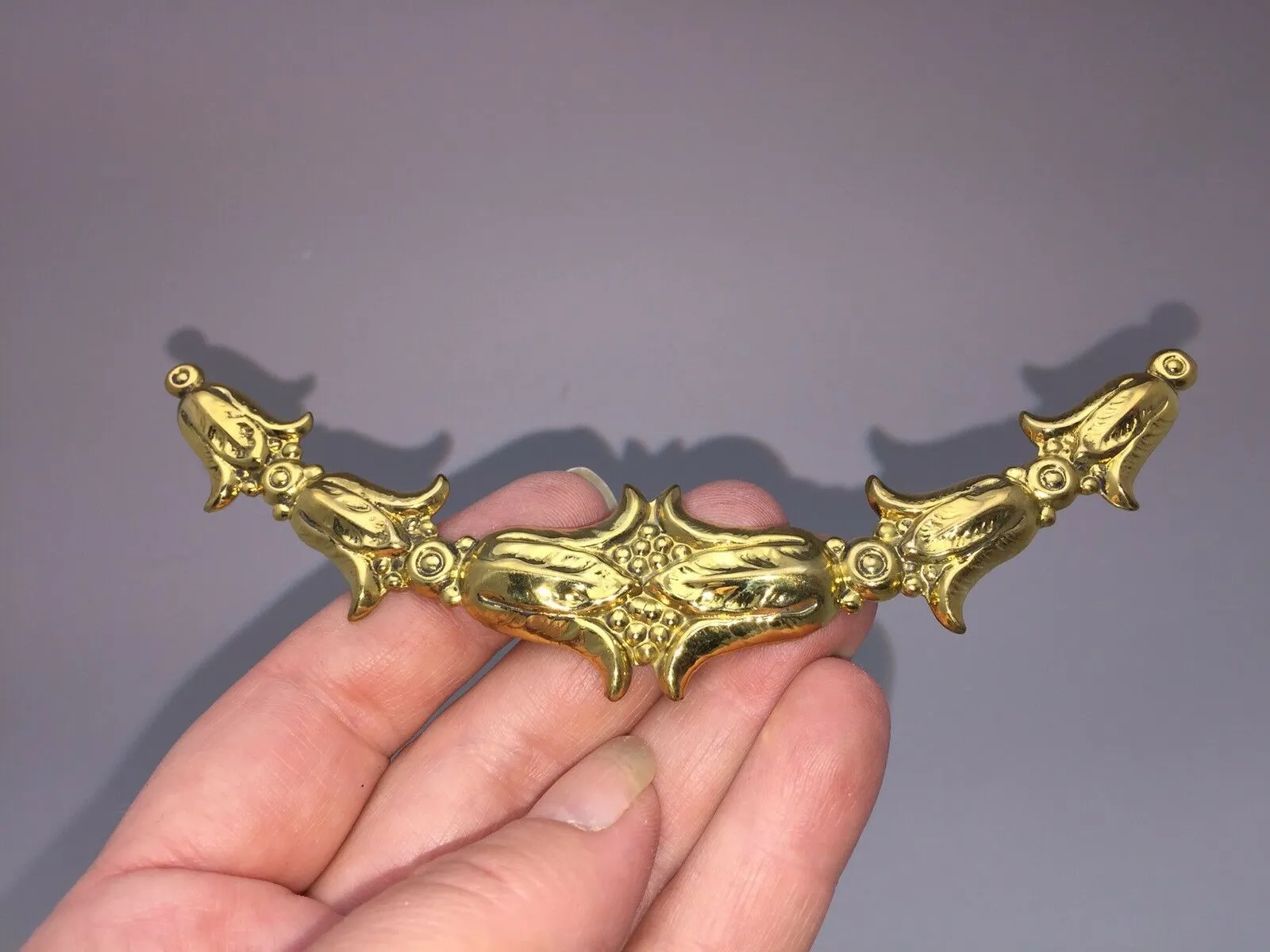 Solid Brass French Cabinet Furniture Mounts Floral Garlands