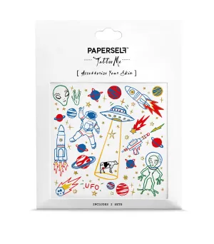 Space UFO Metallic Temporary Tattoo
