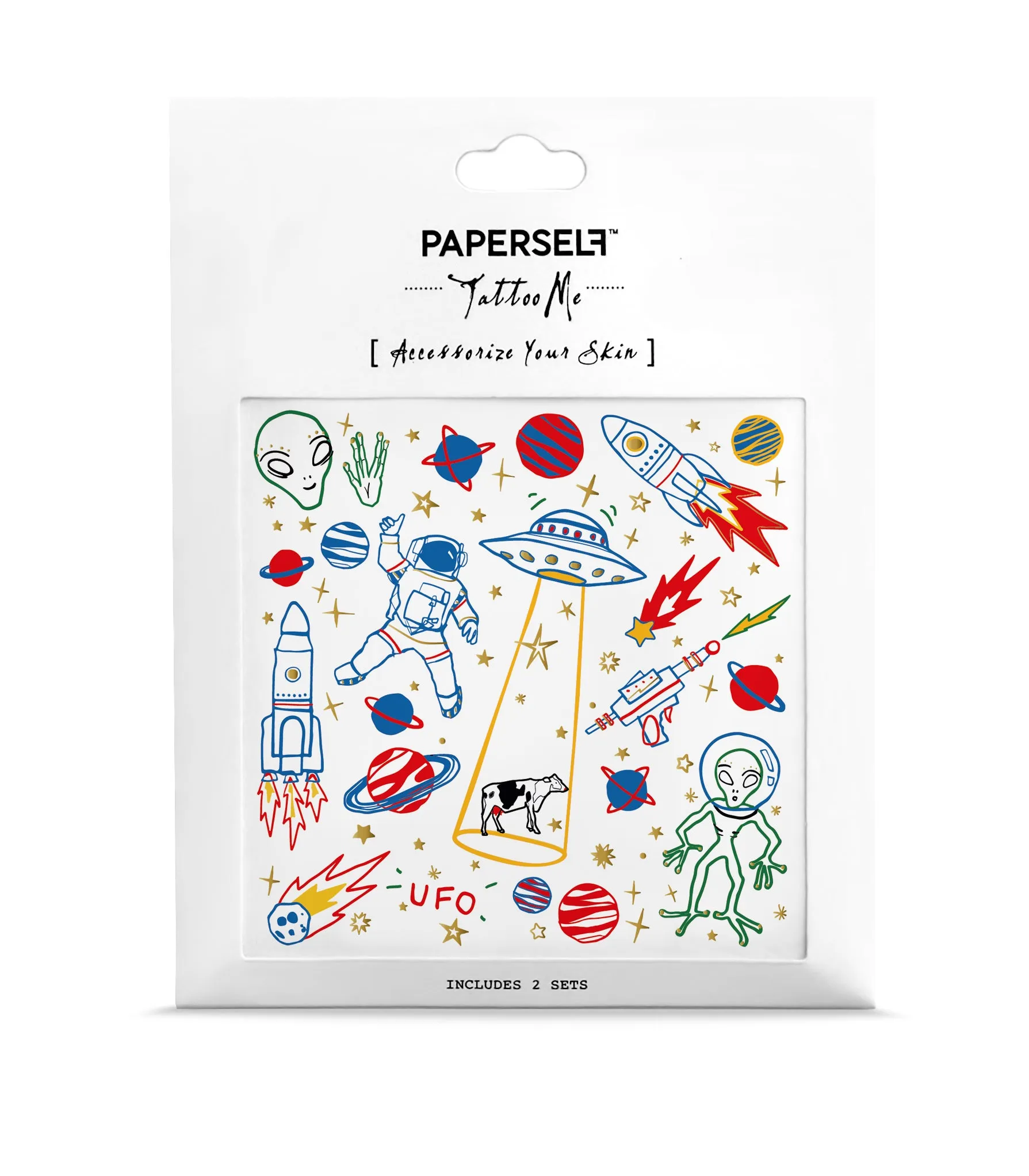 Space UFO Metallic Temporary Tattoo
