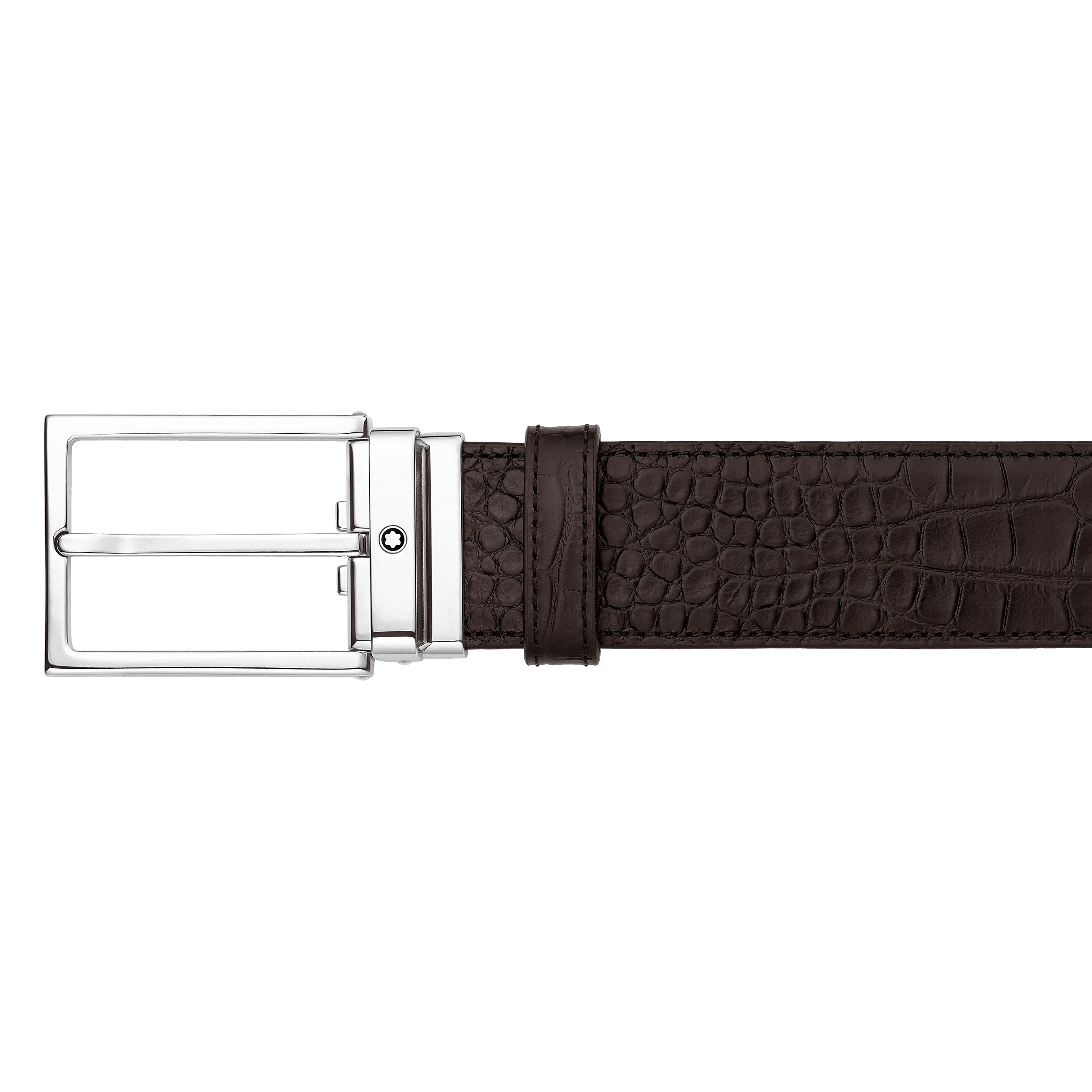 Square Shiny Palladium-Coated Pin Buckle Belt