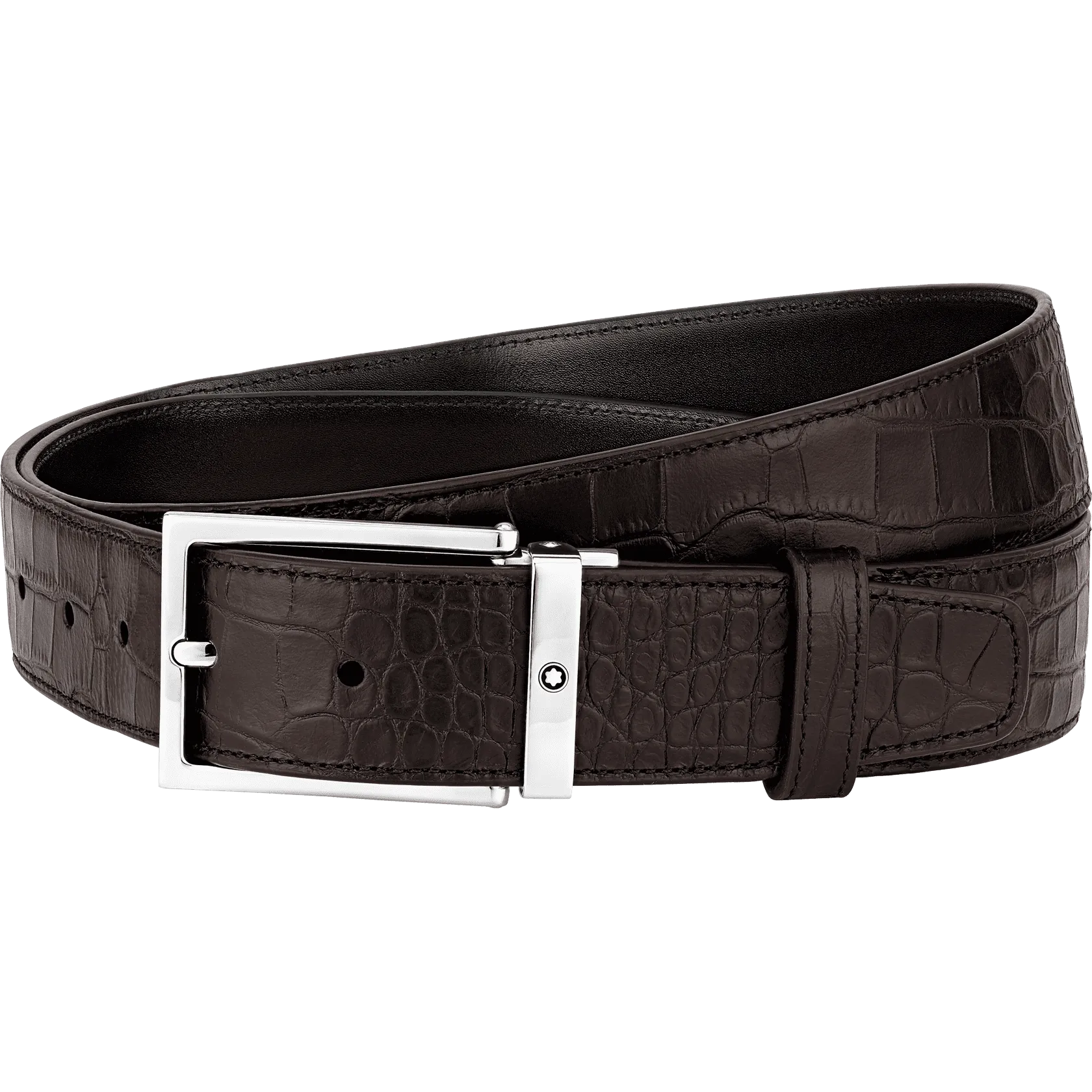 Square Shiny Palladium-Coated Pin Buckle Belt
