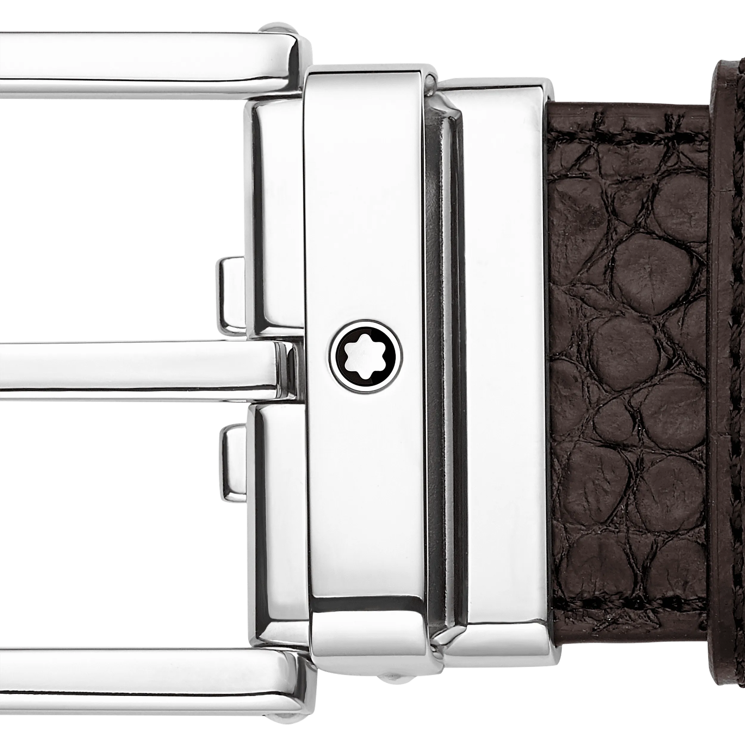 Square Shiny Palladium-Coated Pin Buckle Belt