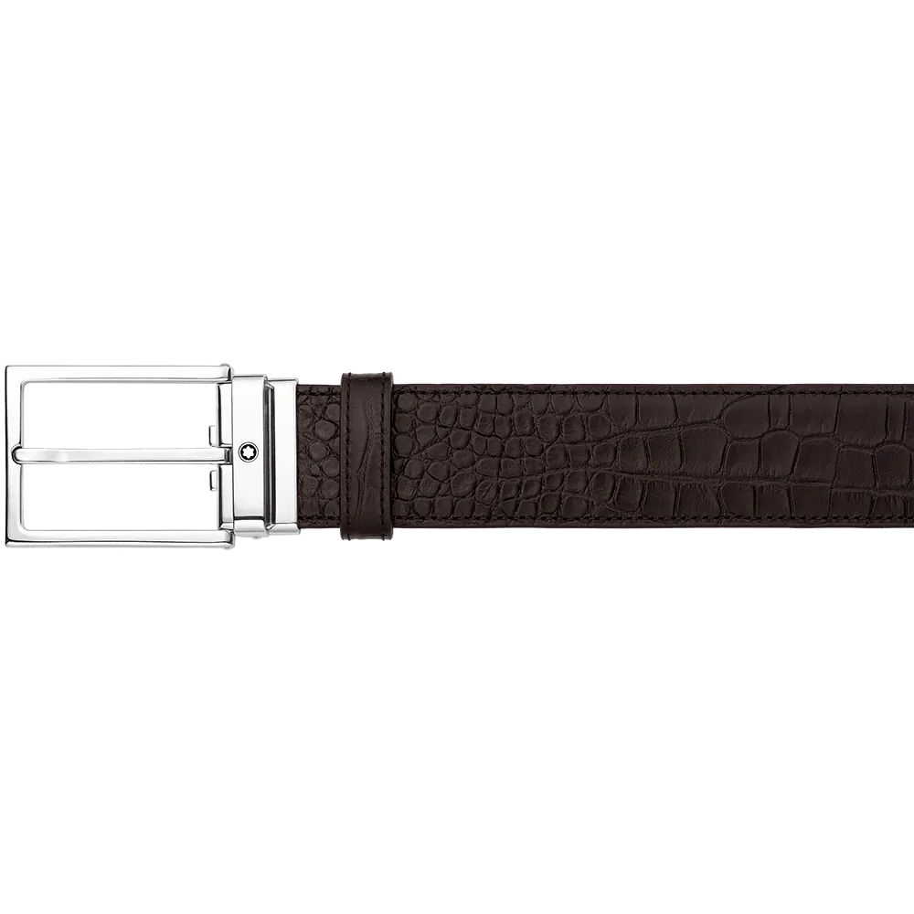 Square Shiny Palladium-Coated Pin Buckle Belt