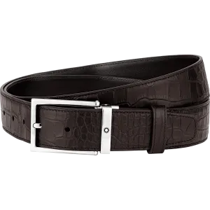 Square Shiny Palladium-Coated Pin Buckle Belt