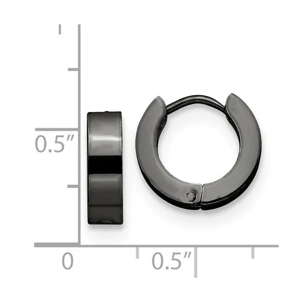 Stainless Steel Black Plated (4mm) Huggie Earrings