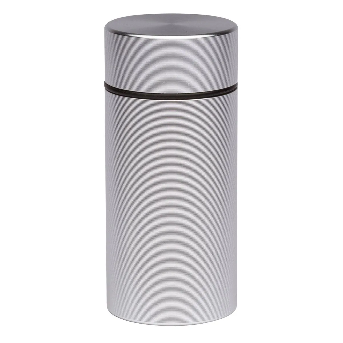 Stash Jar - Airtight Smell Proof Durable Multi-Use Portable Metal Herb Jar Container. Waterproof Aluminum Screw-top Lid Lock Odor. Beautiful Discreet Design Store Herbs Tobacco Spices Securely－Silver