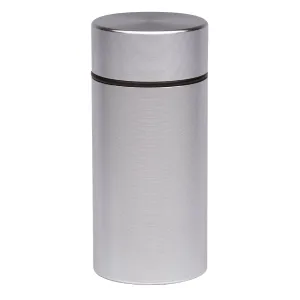Stash Jar - Airtight Smell Proof Durable Multi-Use Portable Metal Herb Jar Container. Waterproof Aluminum Screw-top Lid Lock Odor. Beautiful Discreet Design Store Herbs Tobacco Spices Securely－Silver