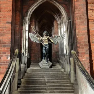 Steampunk, Crow Masked Warrior with Mechanical Wings Statue by Veronese Design
