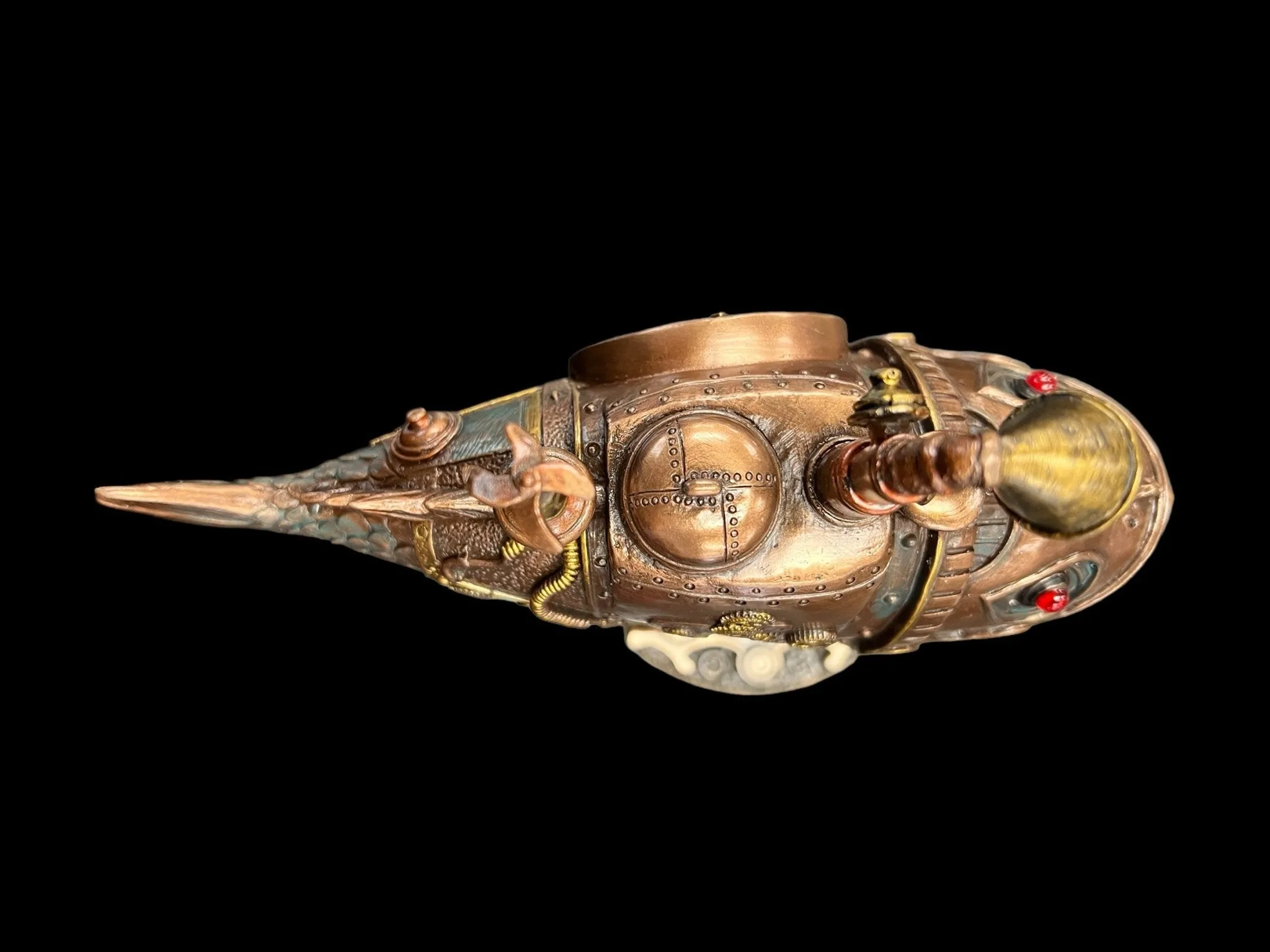 Steampunk, Mechanical, Submarine, Melanocetus-Unus, Angler Fish Statue by Veronese Design