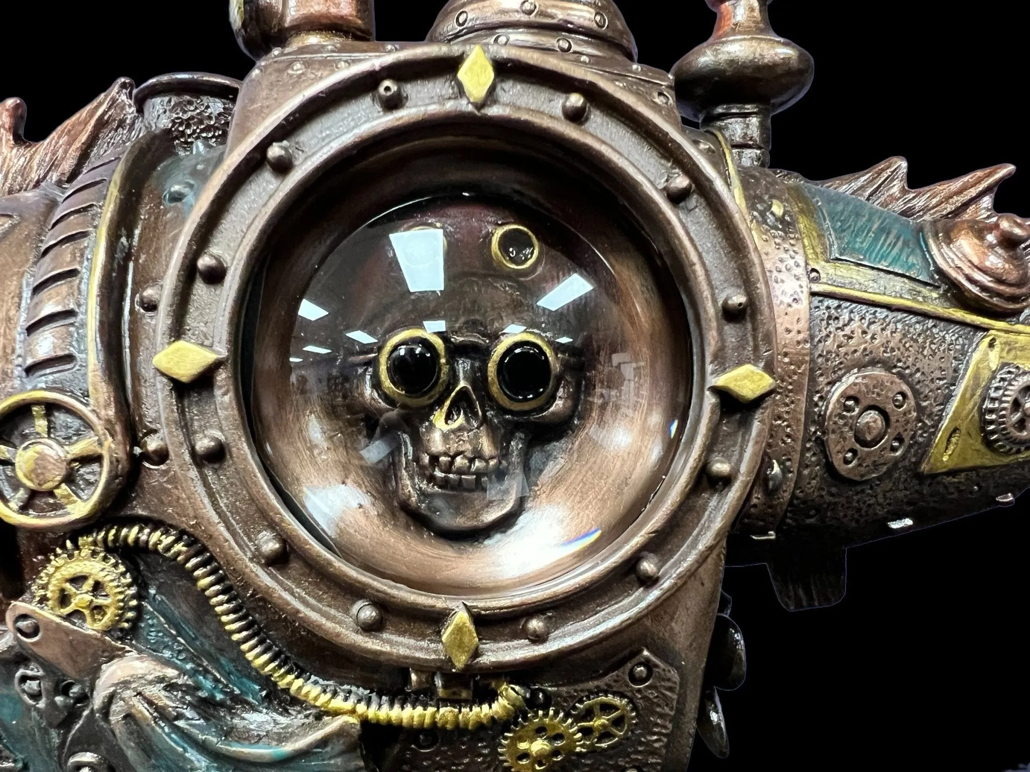 Steampunk, Mechanical, Submarine, Melanocetus-Unus, Angler Fish Statue by Veronese Design
