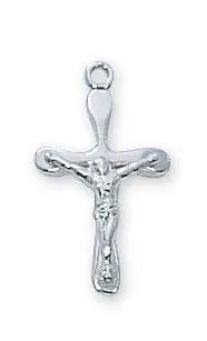 Sterling Silver Crucifix 10/16" with Chain, box and velvet bag