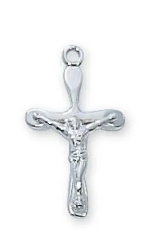 Sterling Silver Crucifix 10/16" with Chain, box and velvet bag