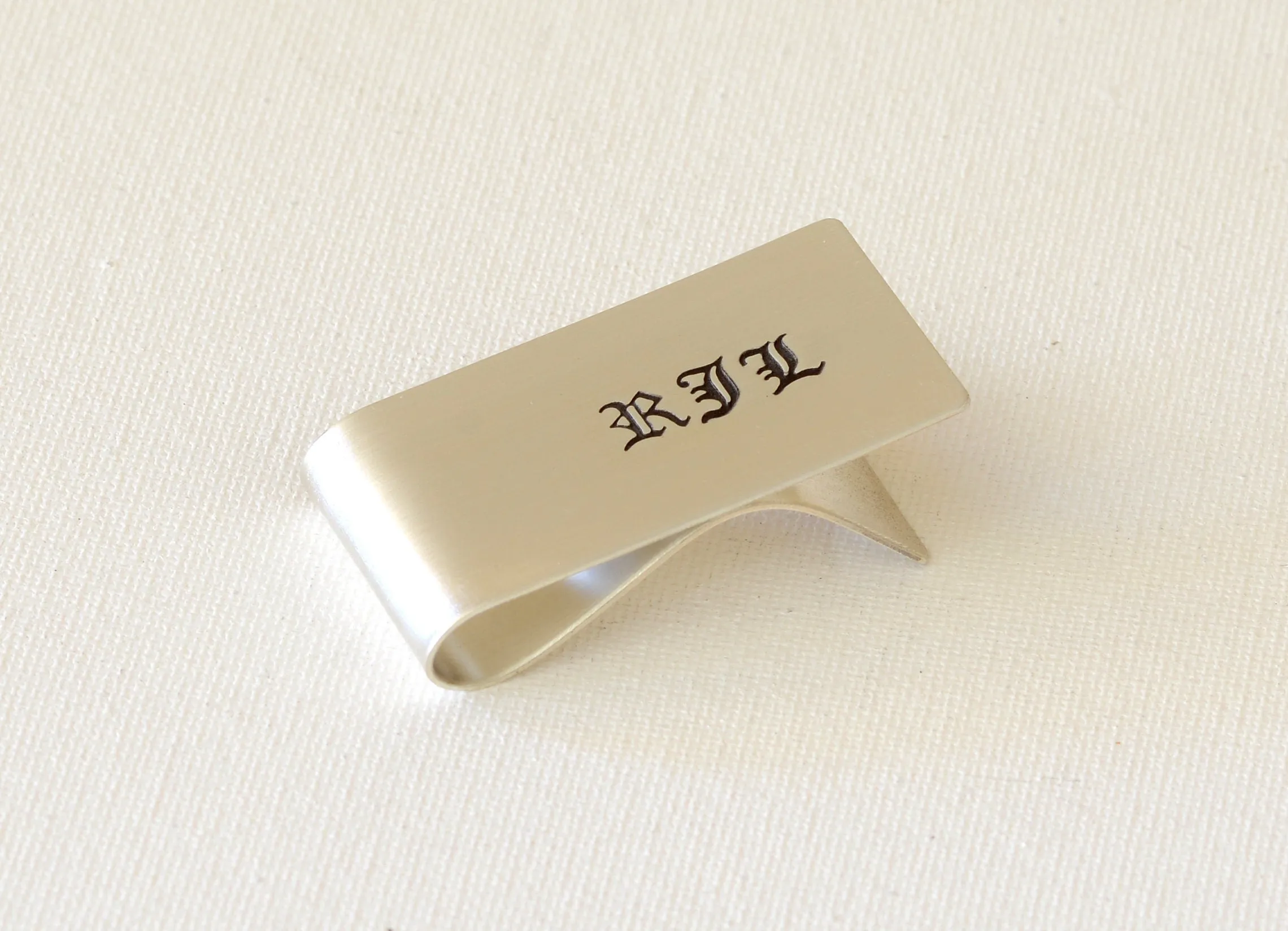 Sterling Silver Money Clip with Engraved Initials and Personalizations