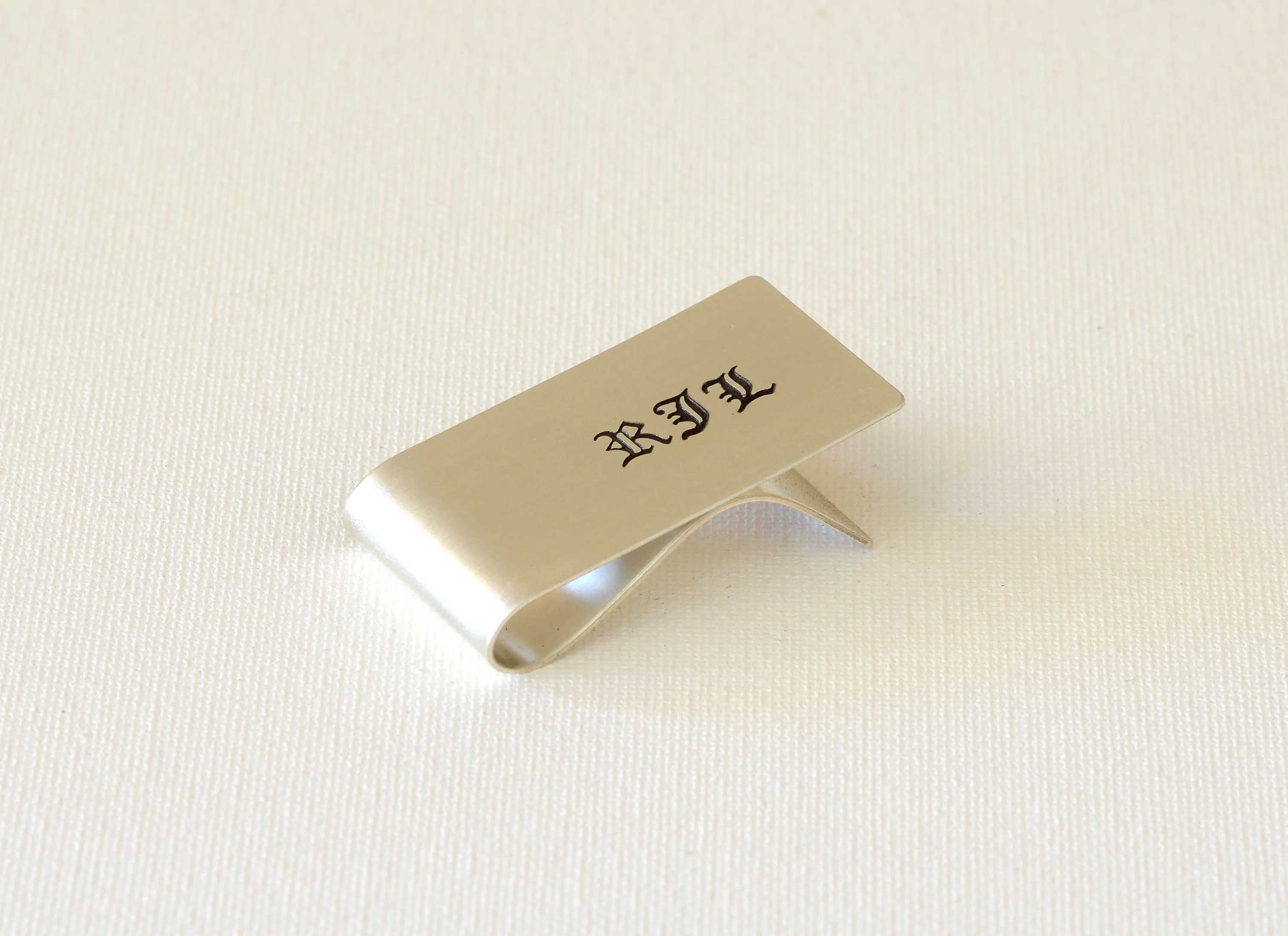 Sterling Silver Money Clip with Engraved Initials and Personalizations