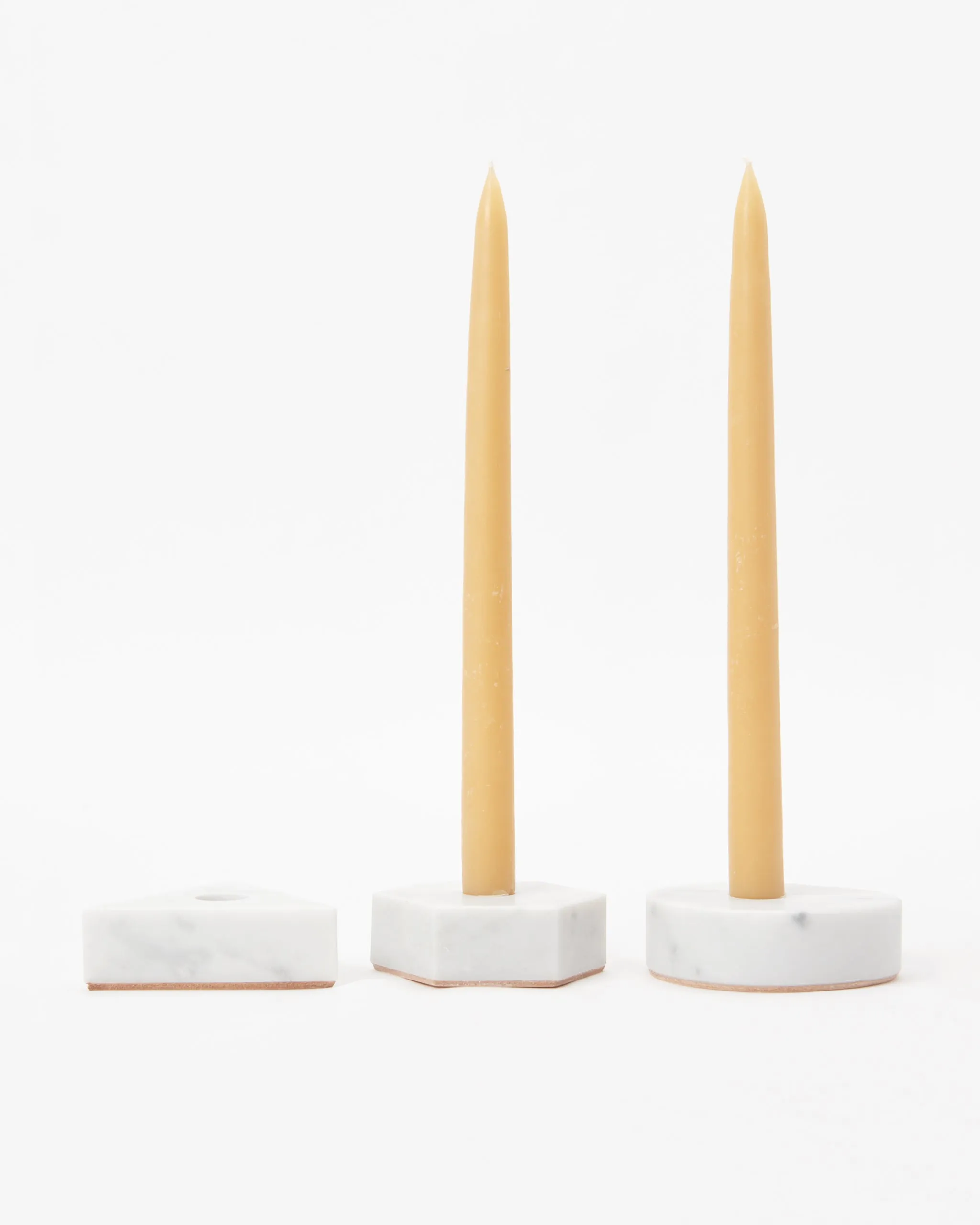 Stone Candle Holder in White