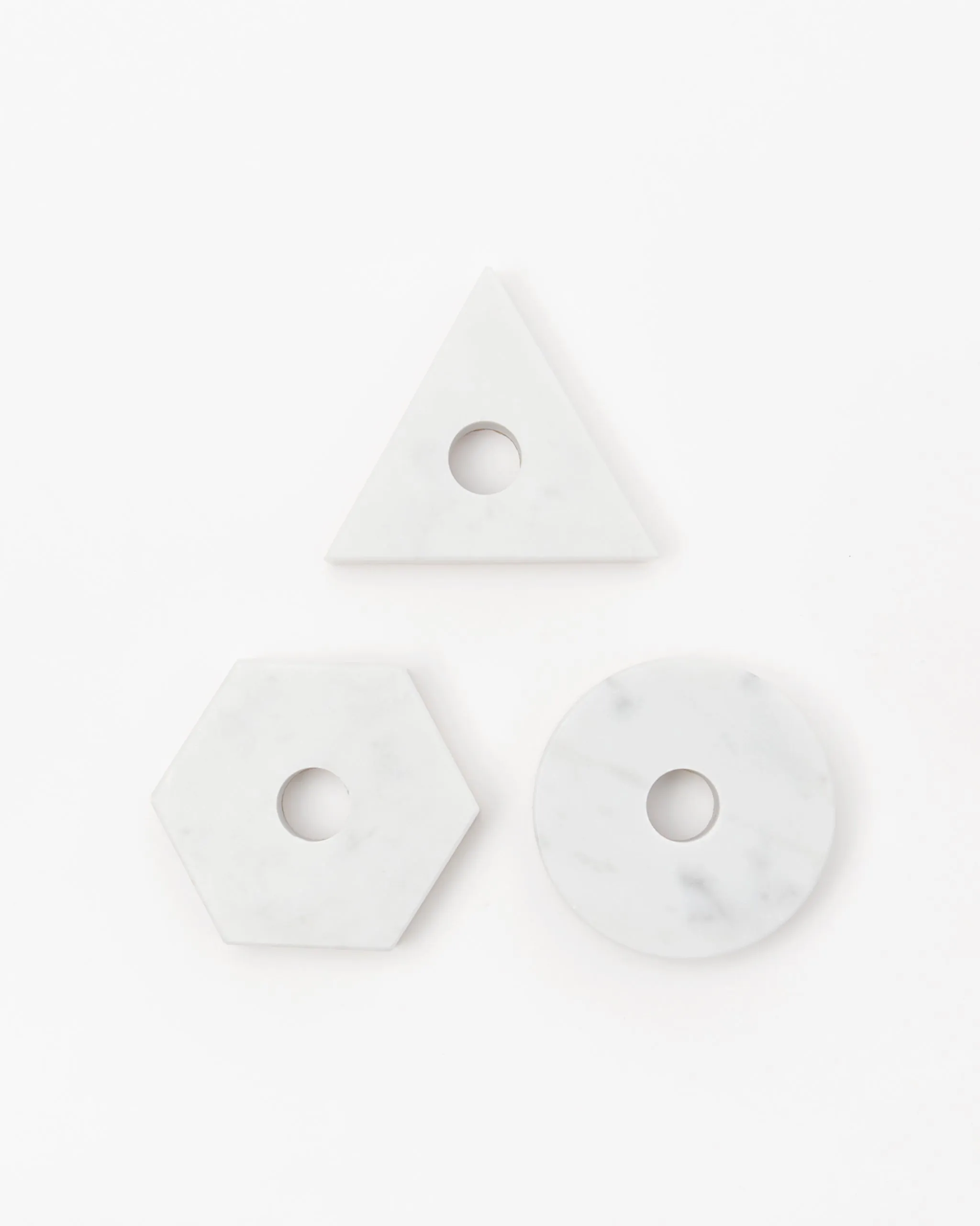 Stone Candle Holder in White