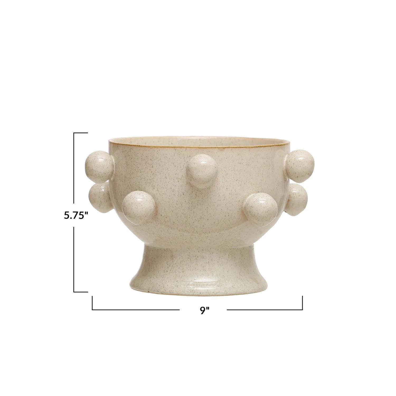 Stoneware Planter with Orbs