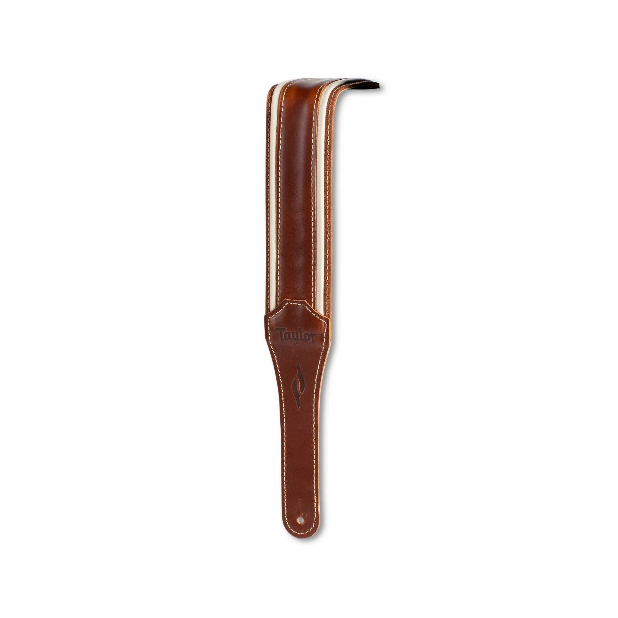 Taylor Element 2.5Inch Leather Guitar Strap, Brown/Cream