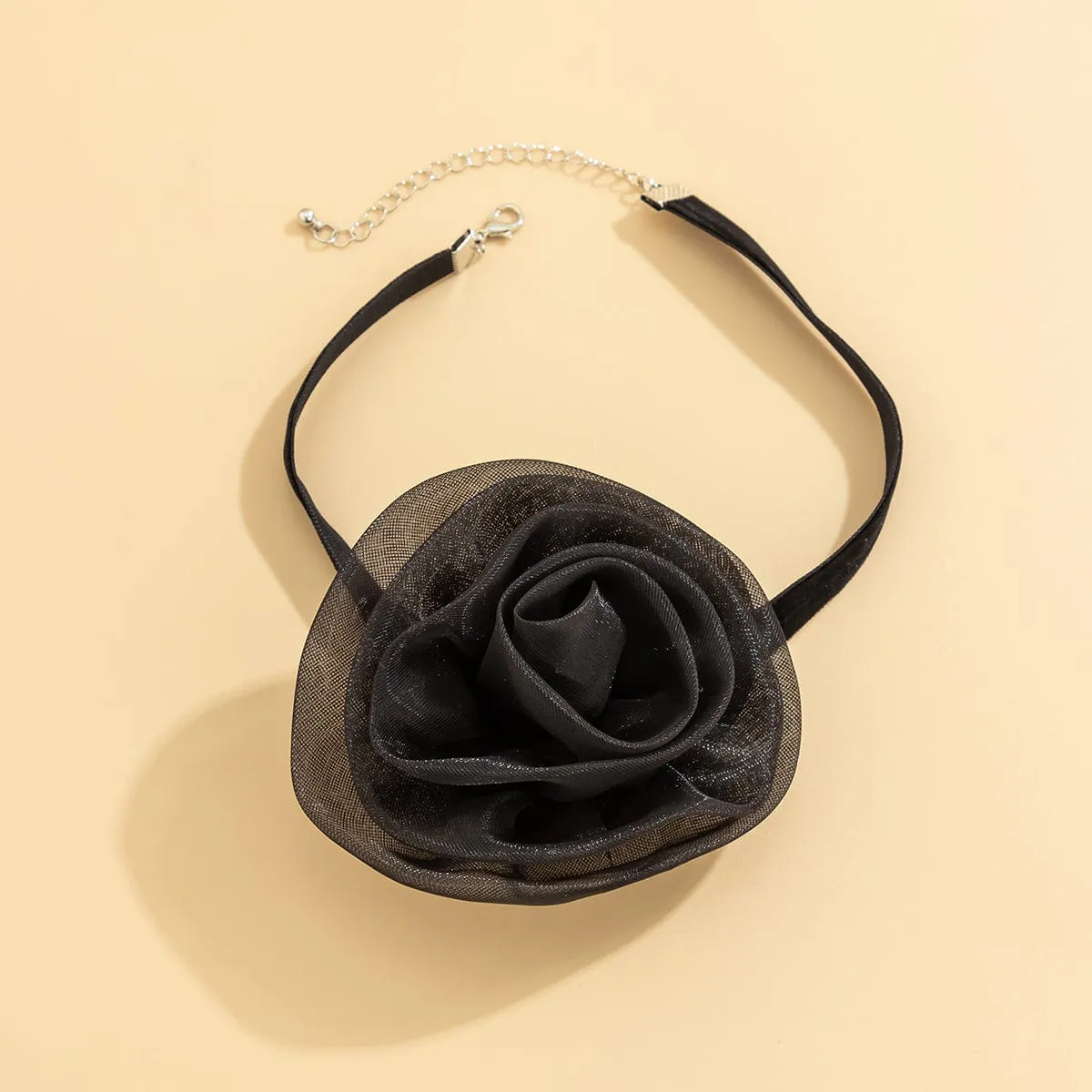 Temperament Velvet Rose Choker Necklace