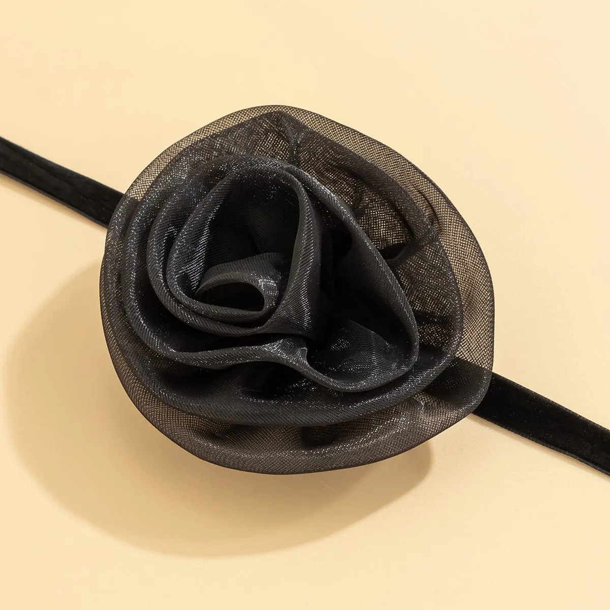 Temperament Velvet Rose Choker Necklace