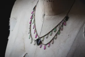 The Neon Garden | Dianthus. Botanical Petite Festoon Necklace.