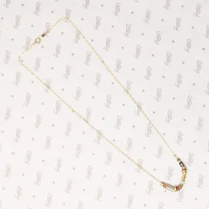Three Color Vintage Brass Bead Necklace by Brin