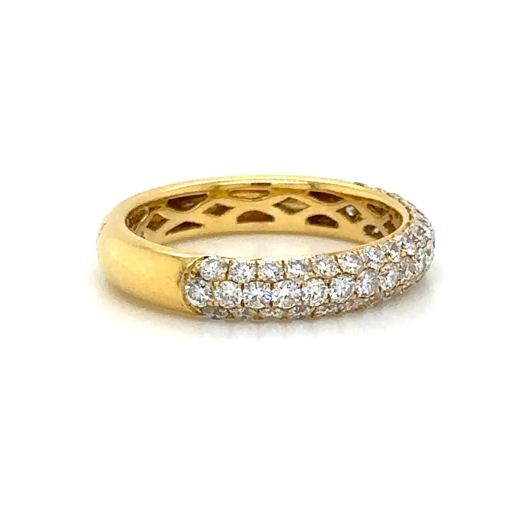 Three Row Pave Diamond Ring 1.03ct tw
