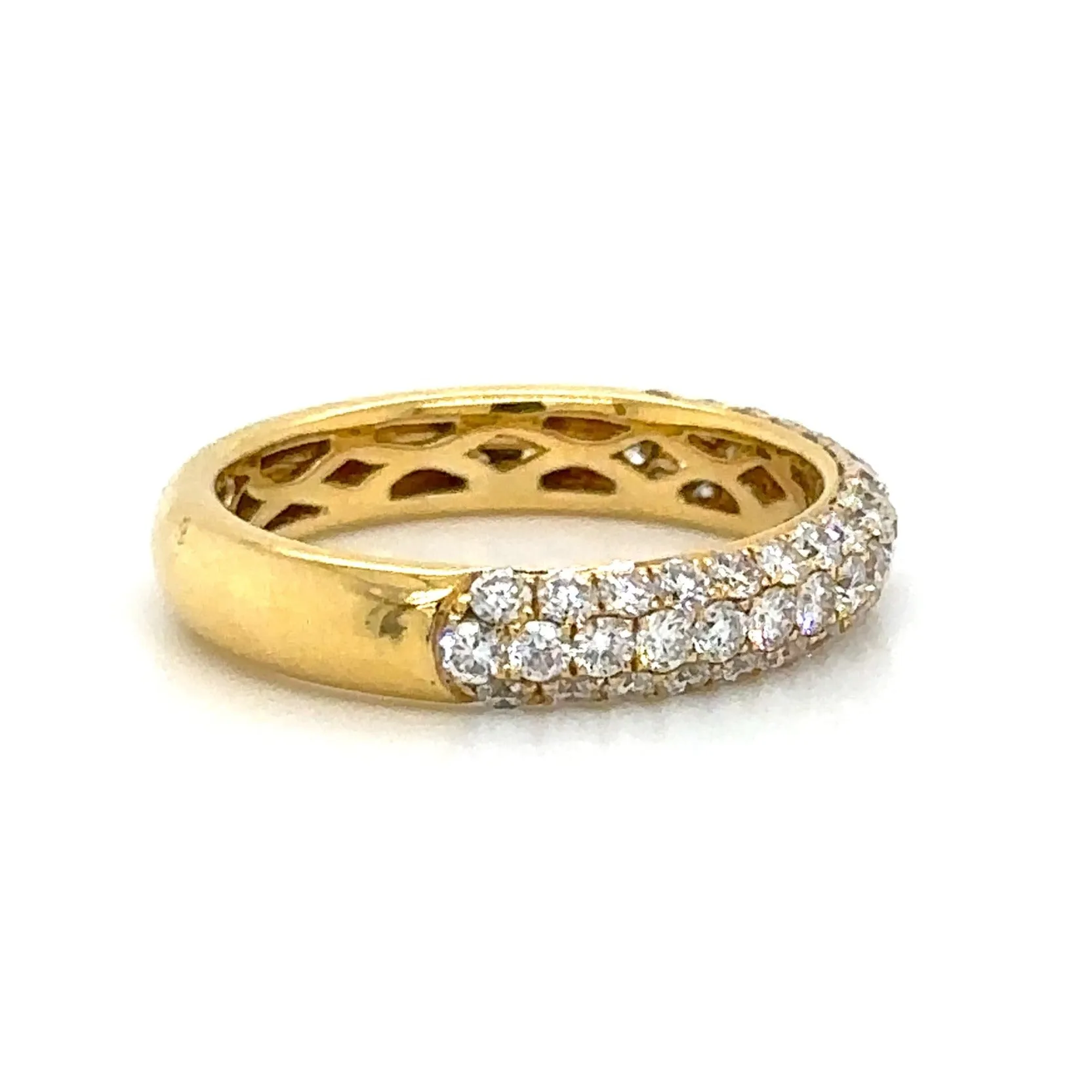 Three Row Pave Diamond Ring 1.03ct tw