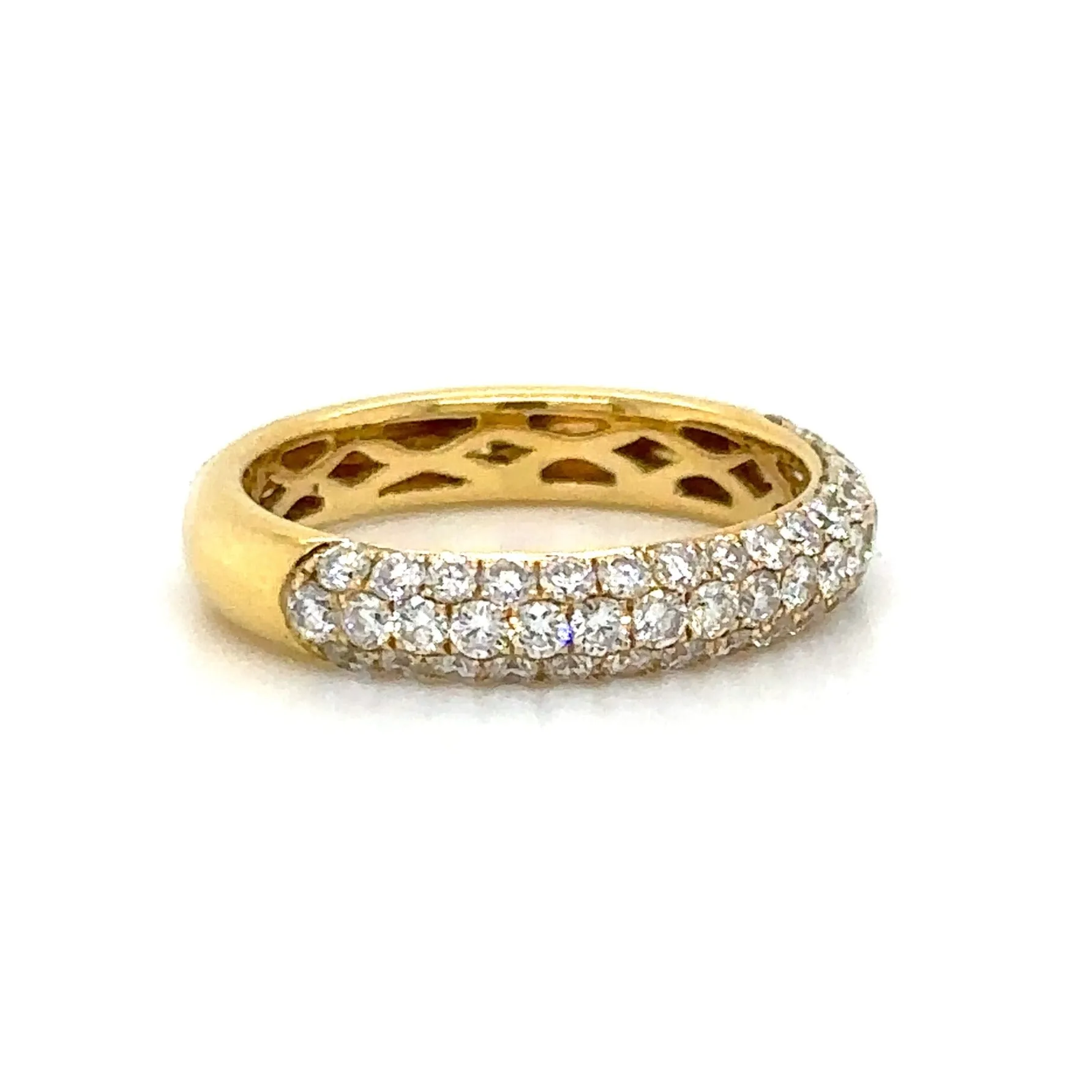 Three Row Pave Diamond Ring 1.03ct tw