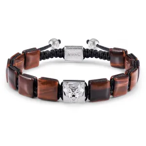 Tiger's Head Red Tiger Eye Macrame Bracelet
