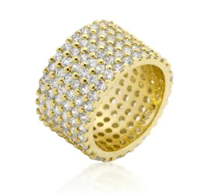Tina Wide Paved CZ Eternity Band Ring | 22ct | 18k Gold