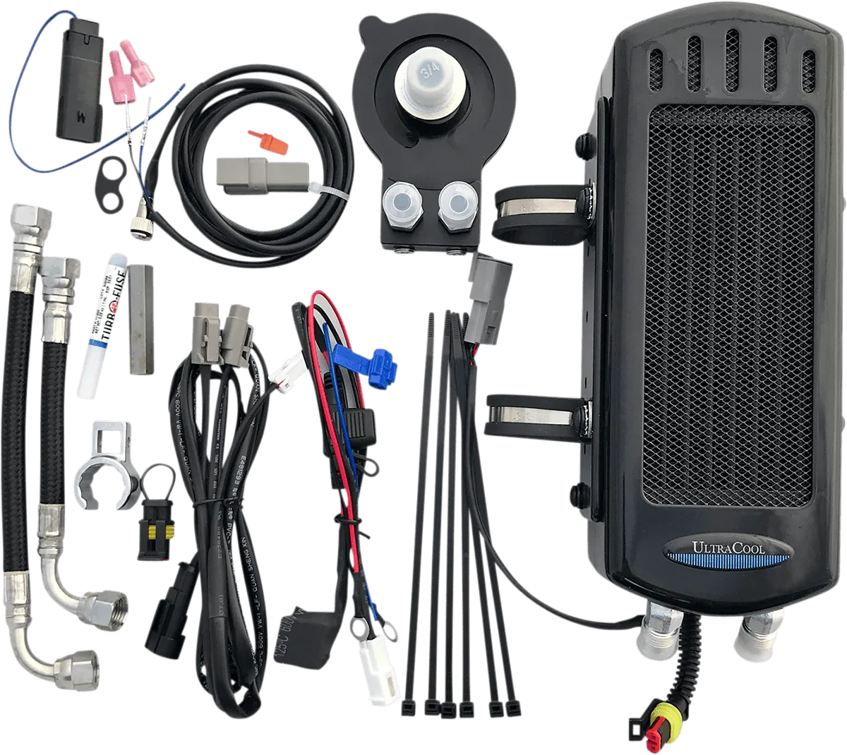 UltraCool SMS8-1G Frame Mounted Oil Cooler Kit - Gloss Black
