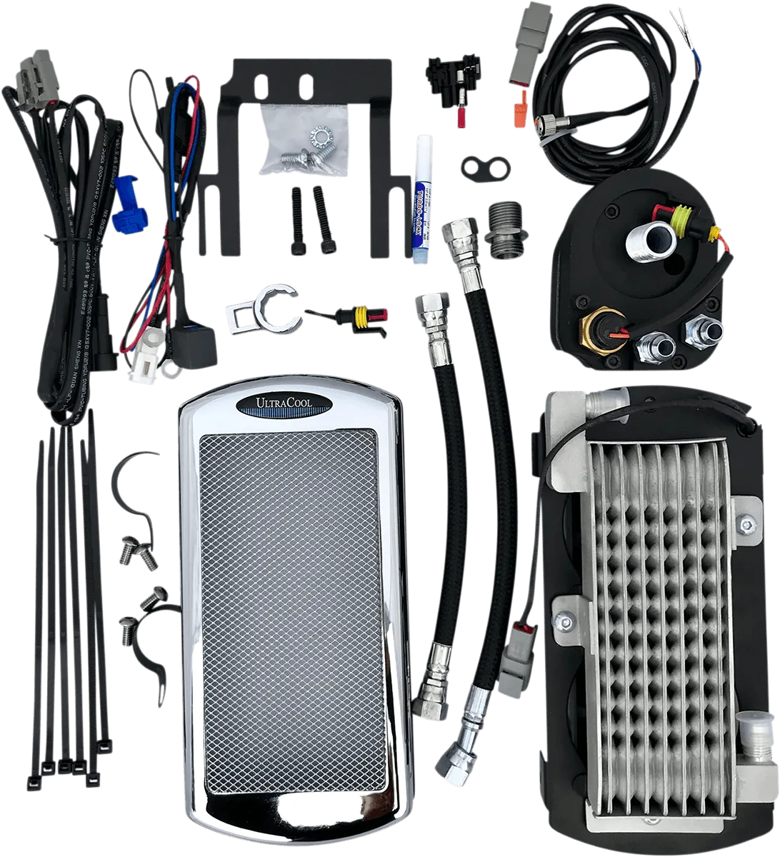 UltraCool ST-1C Above Regulator Mounted Oil Cooler Kit - Chrome