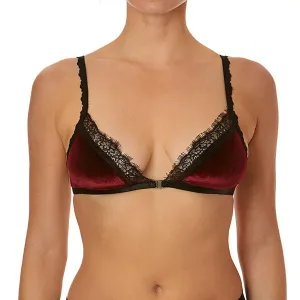Velvet Bralette - Wine/Black -