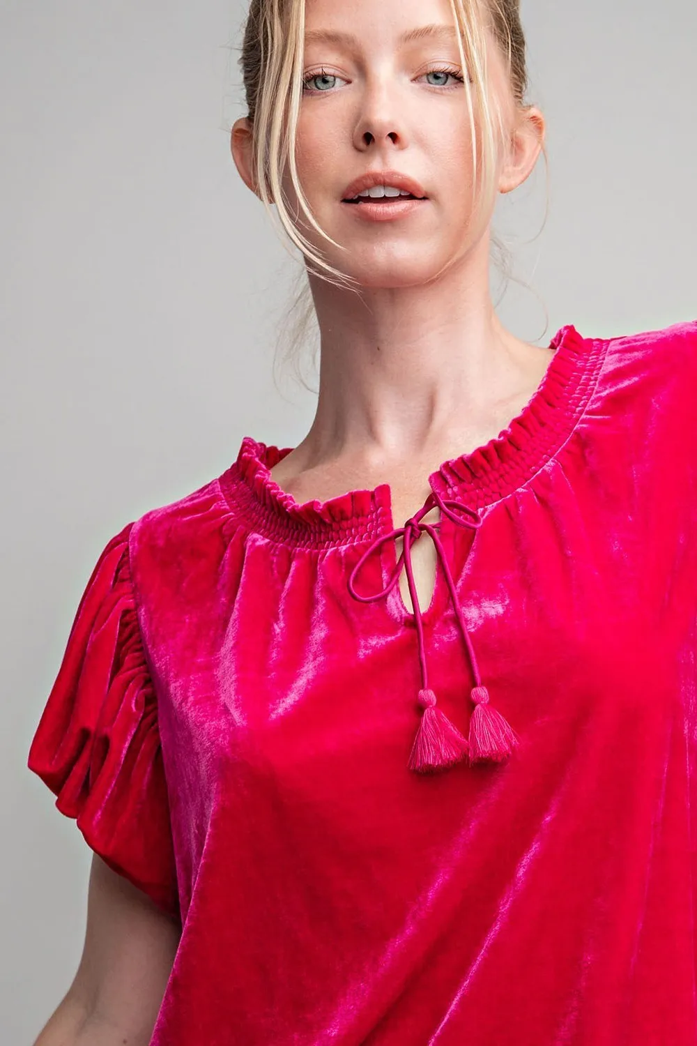 Velvet Drawstring Top