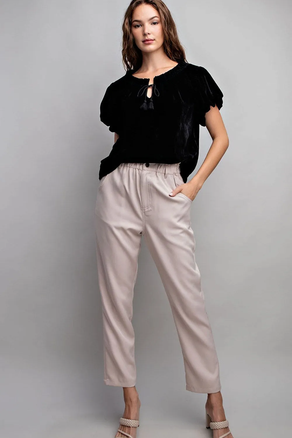 Velvet Drawstring Top