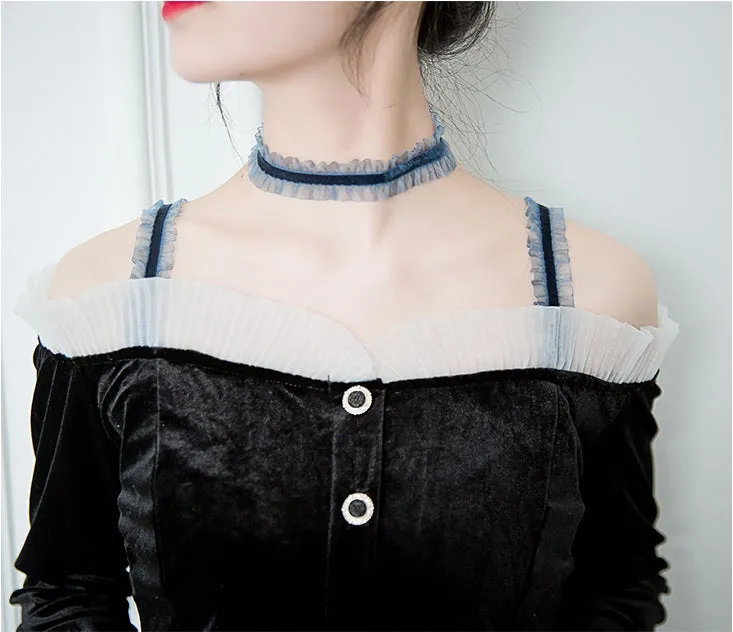 Velvet Lace Bra Strap 2cm Width