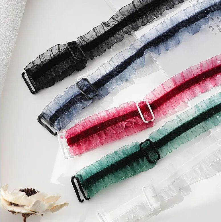 Velvet Lace Bra Strap 2cm Width