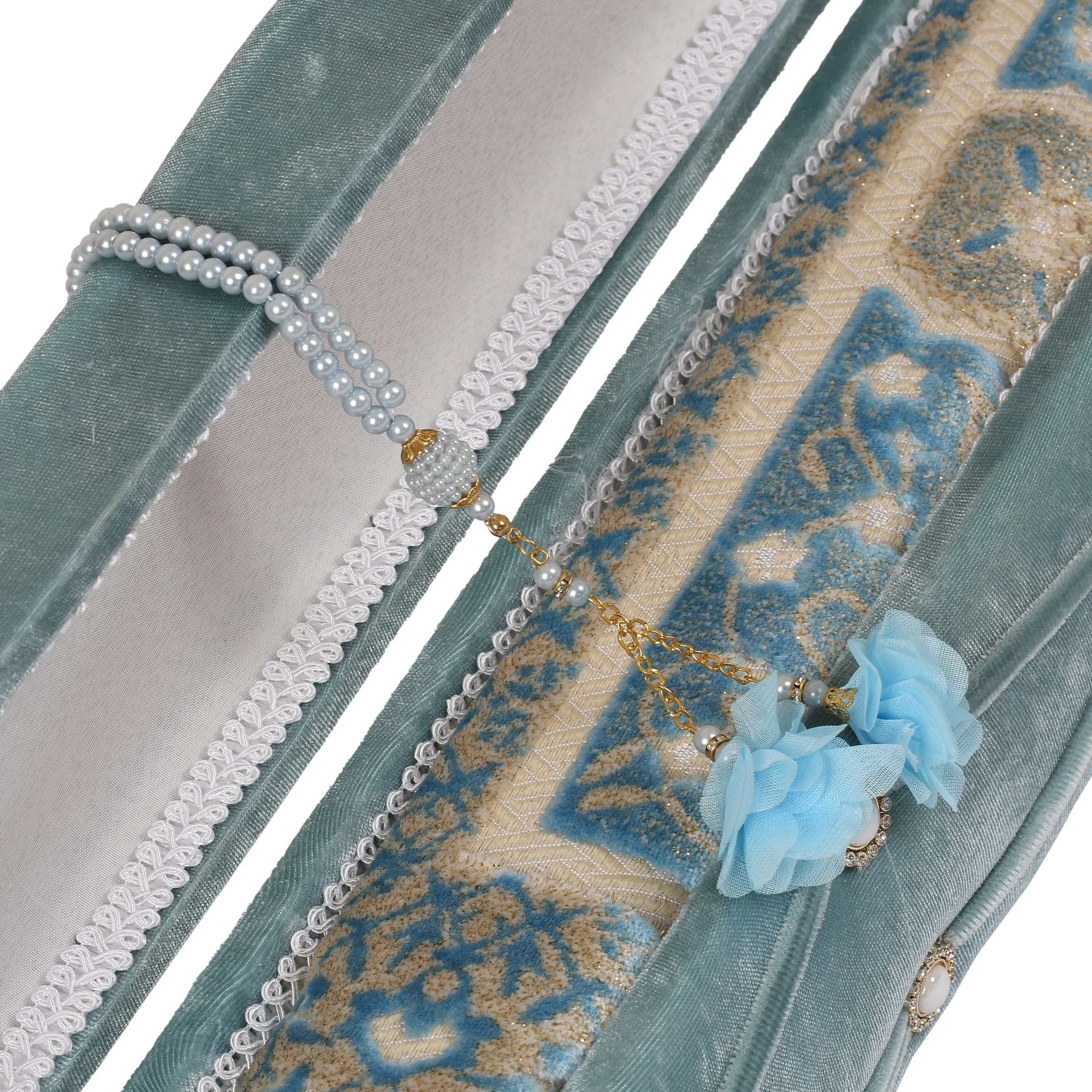 Velvet Pearl Prayer Box - Blue